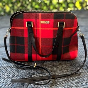 Kate Spade Red Rachelle Plaid Crossbody Purse